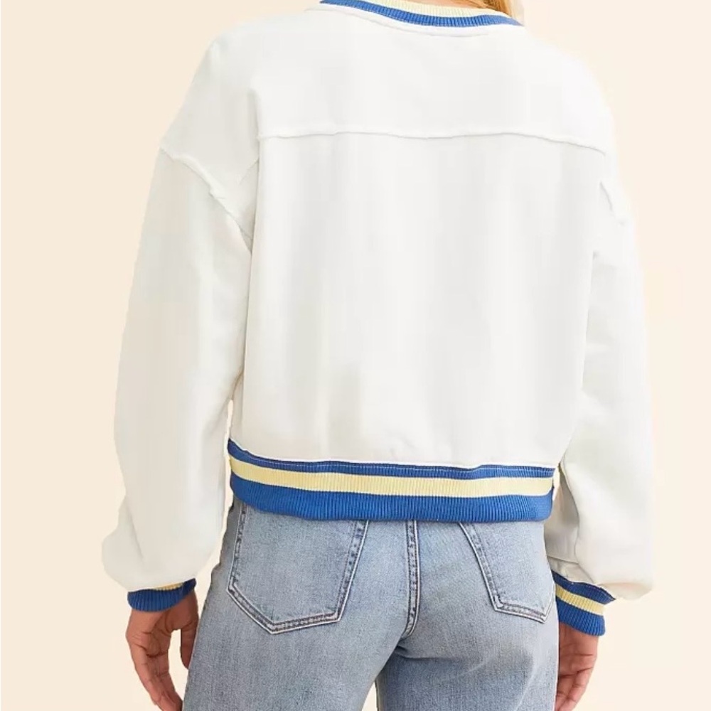 Free People White and Blue Sweatshirt - Picture 2 of 7